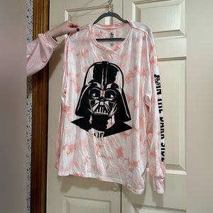 3x plus size Disney Star Wars Darth Vader long sleeve shirt tie dye